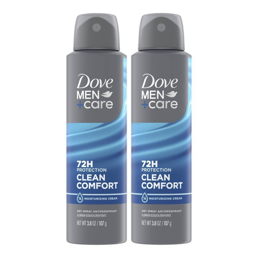 Dove Men+Care 72-Hour Dry Spray Antiperspirant & Deodorant Clean Comfort - 3.8oz/2ct