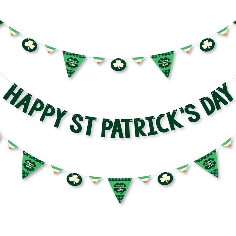 Big Dot of Happiness St. Patrick's Day - Saint Paddy's Day Party Letter Banner Decoration - 36 Banner Cutouts & Happy St. Patrick's Day Banner Letters, 1 of 8