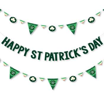 Big Dot of Happiness St. Patrick's Day - Saint Paddy's Day Party Letter Banner Decoration - 36 Banner Cutouts & Happy St. Patrick's Day Banner Letters