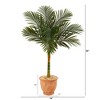 Nearly Natural 4.5-ft Golden Cane Artificial Palm Tree in Terra-Cotta Planter - 2 of 4