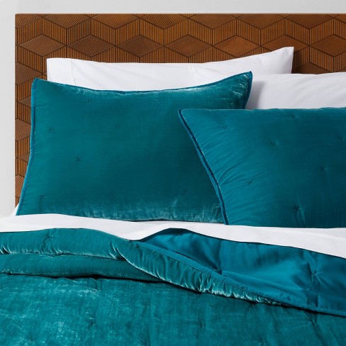 Teal Velvet Tufted Stitch Quilt Full Queen Opalhouse Target