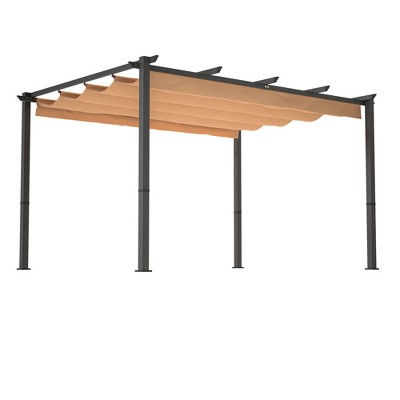 GDFStudio Jamie Patio  Aluminum Pergola with Retractable Canopy