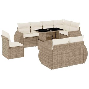 vidaXL Garden Sofa Set Beige - 1 of 4