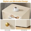 Heynemo Beige Nightstand with Storage Shelf and Door, Faux Two-drawer Design Side Table , Modern Night Stand for Bedroom Dorm, Wood End Table - 4 of 4