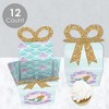 Big Dot of Happiness Let's Be Mermaids - Square Favor Gift Boxes - Baby Shower or Birthday Party Bow Boxes - Set of 12 - 3 of 4