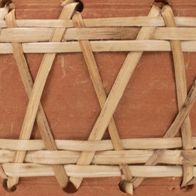 Natural Terracotta and Woven Rattan Planter, 7.25"