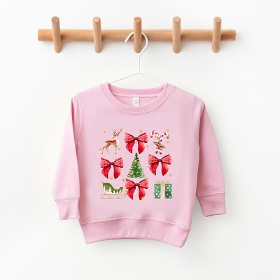 The Juniper Shop Coquette Christmas Collage Toddler Graphic Sweatshirt