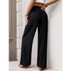 Clearlove Womens Pleated Wide Leg Pants Casual High Waisted Drawstring Slacks Dressy Palazzo Pants with Pockets - 2 of 4