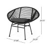 Set of 2 Outdoor Woven Rattan Patio Chairs with Cushions,Modern Basket Lounge Chairs with Steel Frame for Balcony or Garden–Maison Boucle - 4 of 4