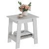 Wood Side Table with Storage Shelf, Small End Tables for Small Spaces, Square - 2 of 4