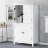 Tramull Elegant 4-Door Bathroom Storage Cabinet with Adjustable Shelves, Freestanding Floor Cabinet for Home & Office - 4 of 4