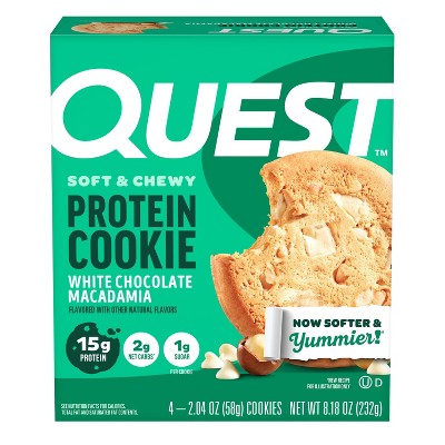 Quest Nutrition White Macadamia Nut Cookies - Chocolate - 2.04oz/4ct