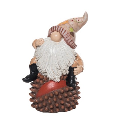 Transpac Resin 7.25 In. Multicolored Harvest Gnome On Acorn Figurine ...