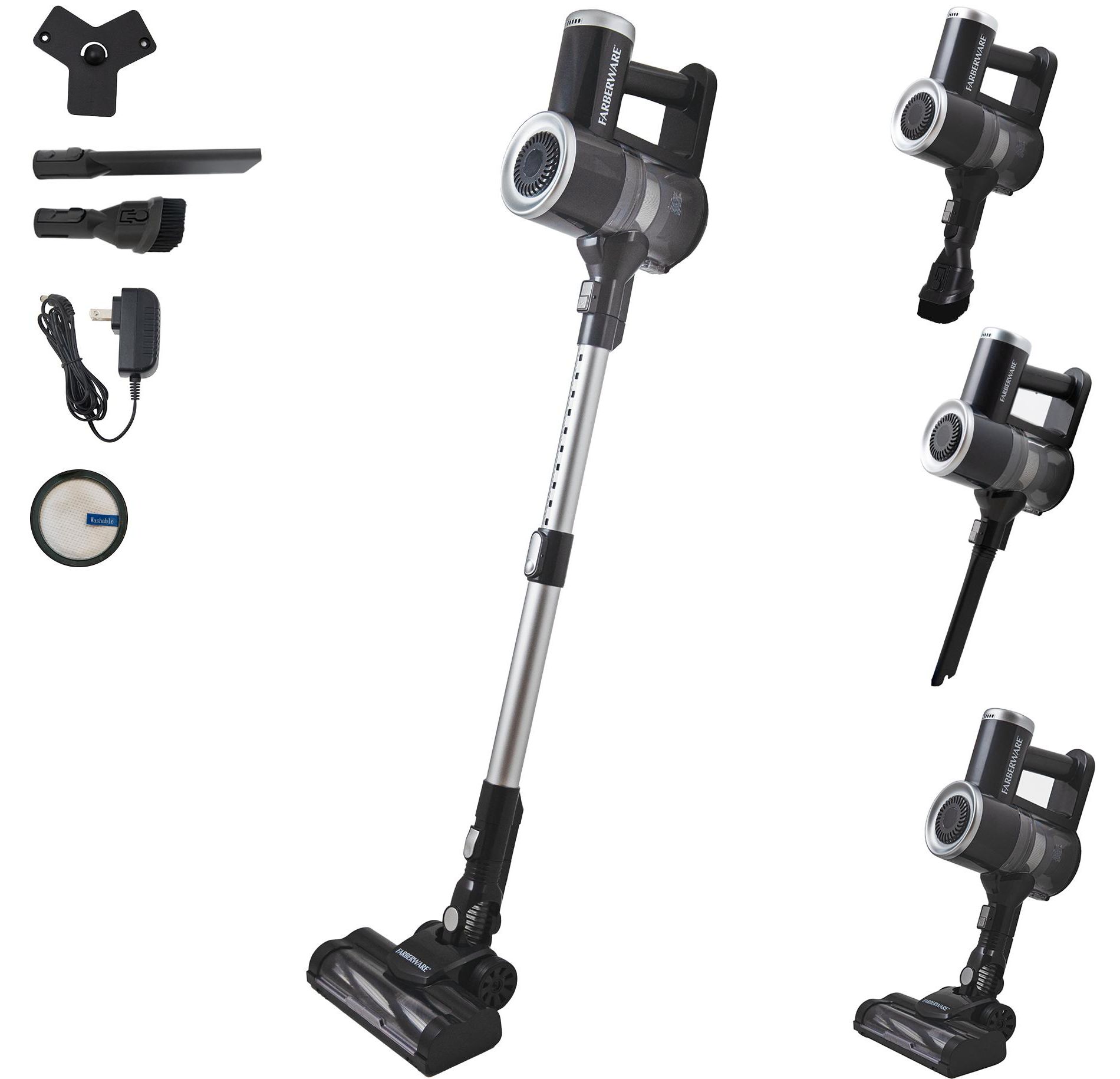 Farberware Cordless Pro Stick Vacuum Cleaner, Powerful Suction with 2 Speeds for Carpet and Hard Floors, Converts to Handheld Vacuum