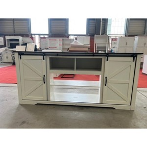 Modern Farmhouse TV Stand w/ 2 Barn Doors & Storage Cabinets - Media Console for Living Room - 1 of 1
