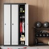72" Metal Storage Cabinet with 1 Door, Lockers for Employees Students with Shelves, Metal Storage Steel Locker for School Office Gym, Grey+Black - 2 of 4