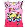 Despicable Me Girls' Flower Bello! Minions Sleep Pajama Sleep Set Shorts Pink - image 3 of 4