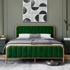 Whizmax King/Queen/Full Size Upholstered Velvet Metal Bed Frame with Tufted Headboard, Modern Platform Bed Frame No Box Spring Needed, Easy Assembly - 2 of 4