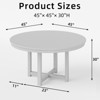 PexFix 45" x 45" Solid Wood Farmhouse Dining Table Round Wood Texture Top with Cross X Base for Modern Dining Rooms & Family Gatherings Black - 4 of 4
