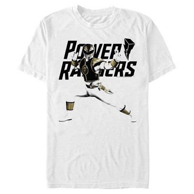 Men's Power Rangers White Ranger Fighting Stance T-shirt - White ...