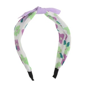 Unique Bargains Girl's Elegant Flower Headbands 6.30"x4.72"x2.05" Purple Green 1 Pc - 1 of 3