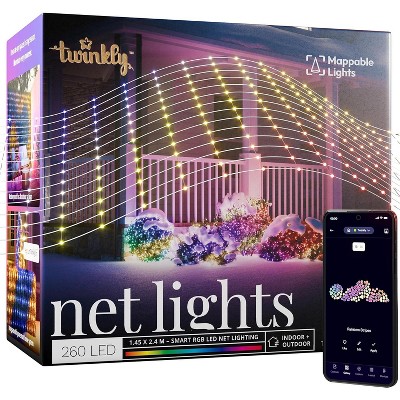 Twinkly Net - 240 LED RGB pearl shaped 1.45x 2.4 m Clear Wire Plug Type A