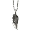 Chisel Stainless Steel Antiqued and Polished Wing Pendant on a 24" Cable Chain Necklace - 2 of 4