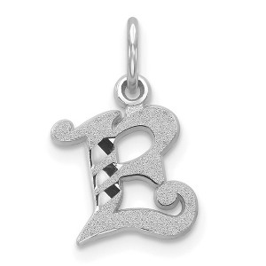 Black Bow Jewelry 14k White Gold, Isabelle Collection, Mini Letter E Initial Charm - 1 of 4
