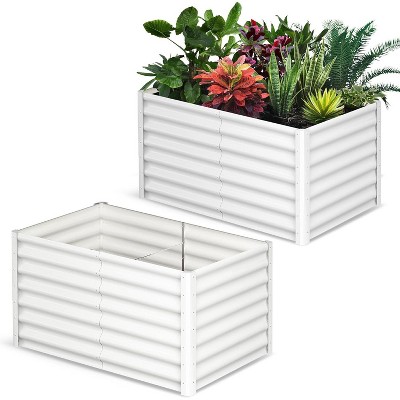 CuisinSmart Rectangular Raised Garden Bed, Rectangular Planter Raised Beds for Plants, Vegetables and Flowers, Outdoor Metal Raised Garden Beds