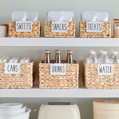 Talented Kitchen Talented Kitchen 8 Piece Metal Basket Labels Clip On Holders with 40 Labels, White Label Clips for Storage Bins
