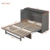 NicBex Full Size Murphy Bed Wooden Frame Murphy Bed Cabinet Morden Hideaway Wall Bed with Top Shelf for Living Room - 2 of 4