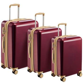 Luggage Sets 3 Piece Double Spinner 8 Wheelssuitcase Set 20/24/28,Carry On Luggage Airline Approved,Hard-Case With Spinner Wheels & Tsa Lock