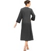 PAVILIA Women Zipper Robe, Loungewear Dress Lightweight Sleepwear Housecoat Nightgown Long Bathrobe, Jersey Robe with Pocket - 2 of 4