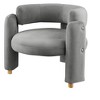 NicBex Velvet Barrel Accent Chair,Upholstered Living Room Chairs with Mid-Height Curved Backrest,Cozy Armchair,Accent Chairs for Living Room - 2 of 4