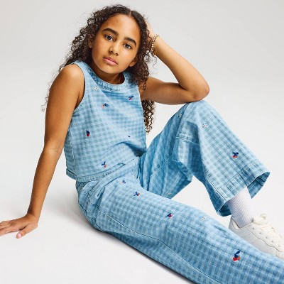 Детские Cat & Jack Girls' Denim Embroidered Tank Top - Cat & Jack™ Blue M — фото 3