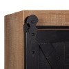 Kate and Laurel Cates Wood Wall Storage Cabinet with Sliding Barn Door, 21.25x27.5, Rustic Brown and Black - 4 of 4