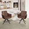 Lyngins 270° Swivel Ergonomic Office Chair Set of 2, Modern Upholstered Dining Chairs with Metal Base,Thickened Cushion, Home Office Desk Chair - 2 of 4