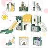 VisioGear 5 in 1 Kids Slide Playset Structure,Castle Climber with Slide and Basketball Hoop for Playground,Green,72''*74.4''*42'' - 2 of 4