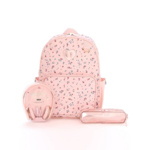 Locker Club Kids' 16L Nylon Backpack with Headphone Pencil Pouch - Assorted Pink - 1 of 4
