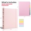 Itopfox Pink PU Leather 3 Ring Binder Organizer with Dividers and Pockets for Letter Size Paper, Ideal for School, Office, and Home Use - 2 of 4