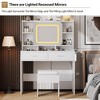 CuisinSmart Vanity Desk with Mirror, Vanity Table and Chair Set with 2 Drawers+Charging Station, Modern Bedroom Dresser with 3 Modes LED Lights - 4 of 4