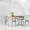 7-Piece Retro Extendable Dining Table Set with 6 Upholstered Chairs – Solid Wood & Distressed Finish for Dining Room and Kitchen - 2 of 4