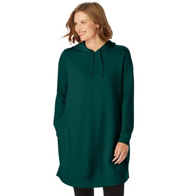 Woman Within Plus Size Longer-Length Hoodie Sweatshirt.
