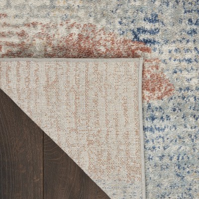 Elysian Ivory Abstract Synthetic 4' x 6' Easy-Care Area Rug