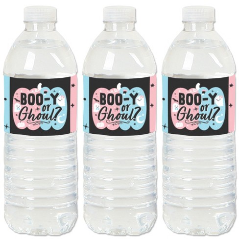 Big Dot of Happiness Boo-y or Ghoul - Halloween Gender Reveal Party Water Bottle Sticker Labels - Set of 20 - image 1 of 4