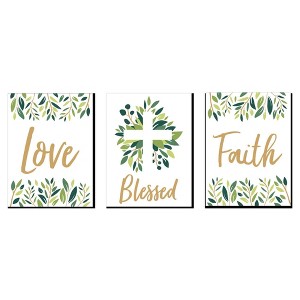 Big Dot of Happiness Elegant Cross - Nursery Wall Art, Kids Room Decor and Home Decorations - Gift Ideas - 7.5 x 10 inches - Set of 3 Prints - 1 of 4