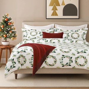 Luxury Soft Premium Christmas Duvet Cover Set - Zipper Closure & Matching Pillow Shams - CGK Linens - 1 of 4