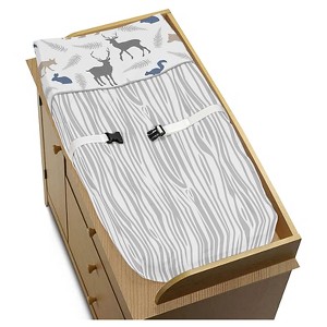 Sweet Jojo Designs Changing Pad Cover - Woodland Animals, White Brown Gray