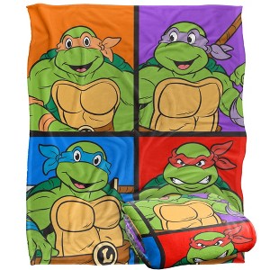 Teenage Mutant Ninja Turtles Turtle Tiles Silky Touch Blanket White 50X60 - 1 of 4