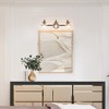 LNC Astrid Polished Gold and Matte Black Modern/Contemporary Vanity  Lights,Textured Globe Glass,1 Light/2 Light/3 Light/4 Light - 4 of 4